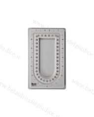 Vassoio mini per infilare collane con bordo ovale a 3 canali 11x18 cm