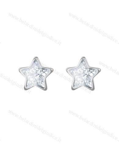 Pre orecchini System 75 stella glitter bianca