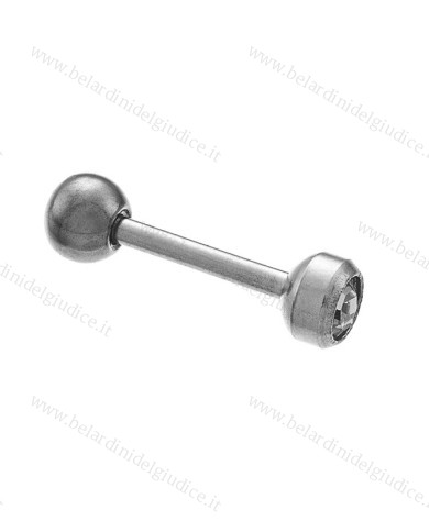 Pre orecchini System 75 barbellis pietra bianca