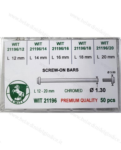 Assortimento Perni a Vite Acciaio da 12 a 20 mm - 50 pz