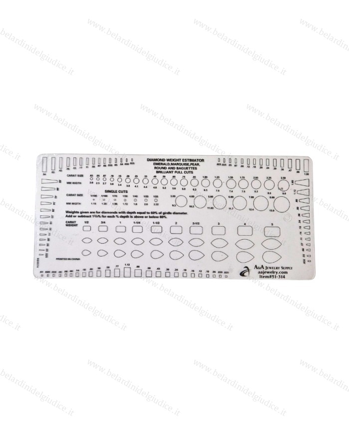 Calibro stimatore peso diamante