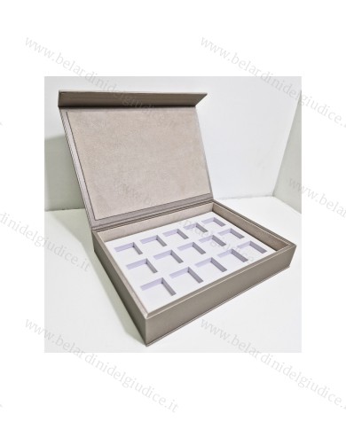 Marmotta champagne interno avorio vuota per schede 24x17 cm