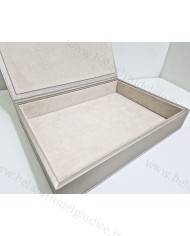 Marmotta champagne interno avorio vuota per schede 24x17 cm