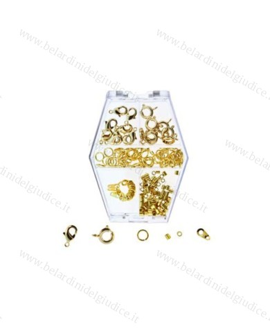 Assortimento accessori placcati in oro per collane o bracciali