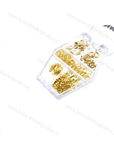 Assortimento accessori placcati in oro per collane o bracciali