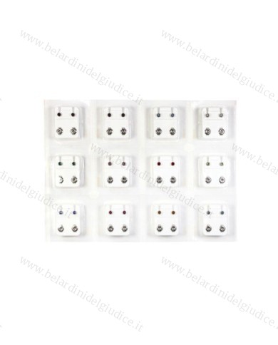 Pre orecchini Studex REGULAR pallina palladio con brillantino colori assortiti