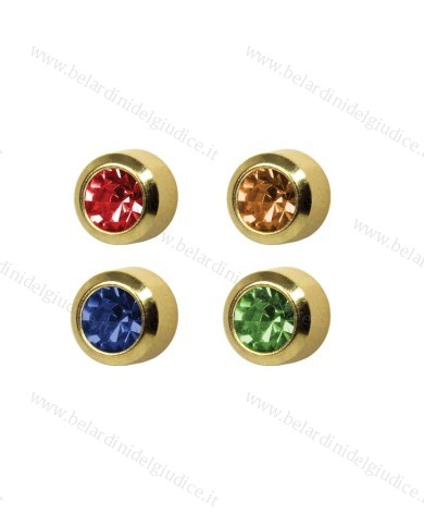 Pre orecchini Studex MINI pallina dorata con brillantino colori assortiti