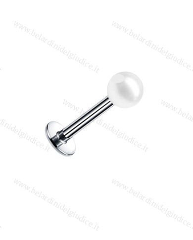 Piercing Labret con perla 8 mm