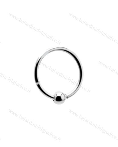 Piercing Cerchietto con sfera e con chiusura a scomparsa 10 mm