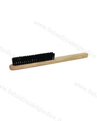 Spazzolino con Manico in Legno Retto Nero 4 Ranghi