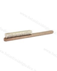 Spazzolino con Manico in Legno Retto Bianco Capra Dolce 4 Ranghi