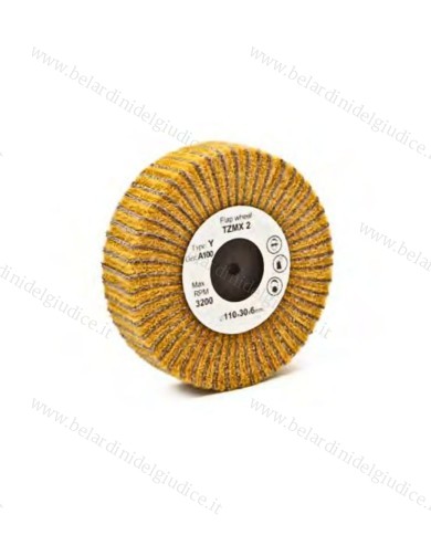Ruota Lamellare Mista Scotch Brite Giallo Microfine e Carta Abrasiva Trizact