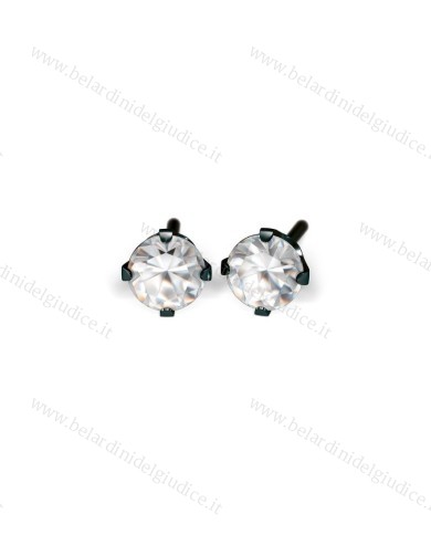 Pre orecchini System 75 zircone cubico noir 4mm