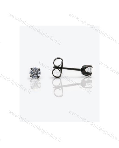 Pre orecchini System 75 zircone cubico noir 4mm