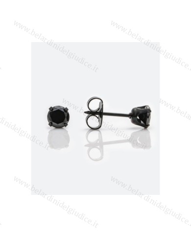 Pre orecchini System 75 zircone cubico nero noir 5mm