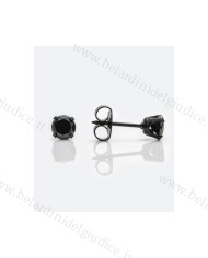 Pre orecchini System 75 zircone cubico nero noir 5mm