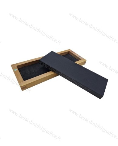 Pietra paragone naturale per saggio metalli in scatola di legno