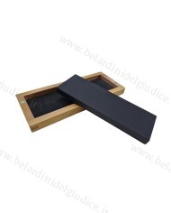 Pietra paragone naturale per saggio metalli in scatola di legno
