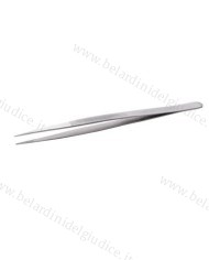Pinzetta per pietre inox punte zigrinate con scanalatura