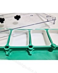 Scatola in plastica impilabile con 6 scomparti