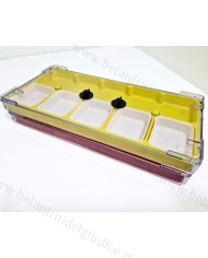 Scatola in plastica impilabile con 6 scomparti