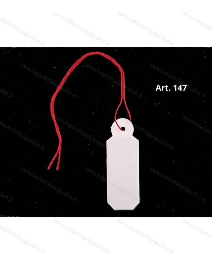 Cartellini grandi cartoncino bianco con filo rosso (conf.500 pz.)
