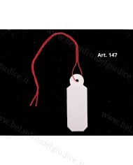 Cartellini grandi cartoncino bianco con filo rosso (conf.500 pz.)