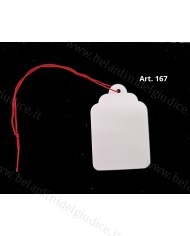Cartellini grandi cartoncino bianco con filo rosso (conf.500 pz.)