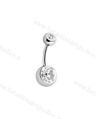 Piercing Banana ombelico con zircone